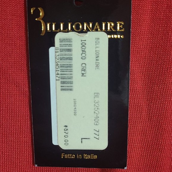 New With Tags Billionaire Couture Sweater Red MSRP $570 Mens Size Large - Picture 3 of 8
